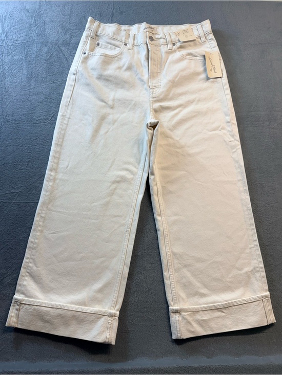Universal Thread Denim - Universal Thread - Cropped Vintage Wide-Leg Jeans in Light Cream